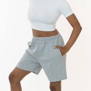 LA Apparel Unisex Mid-Length Heavy Jersey Shorts